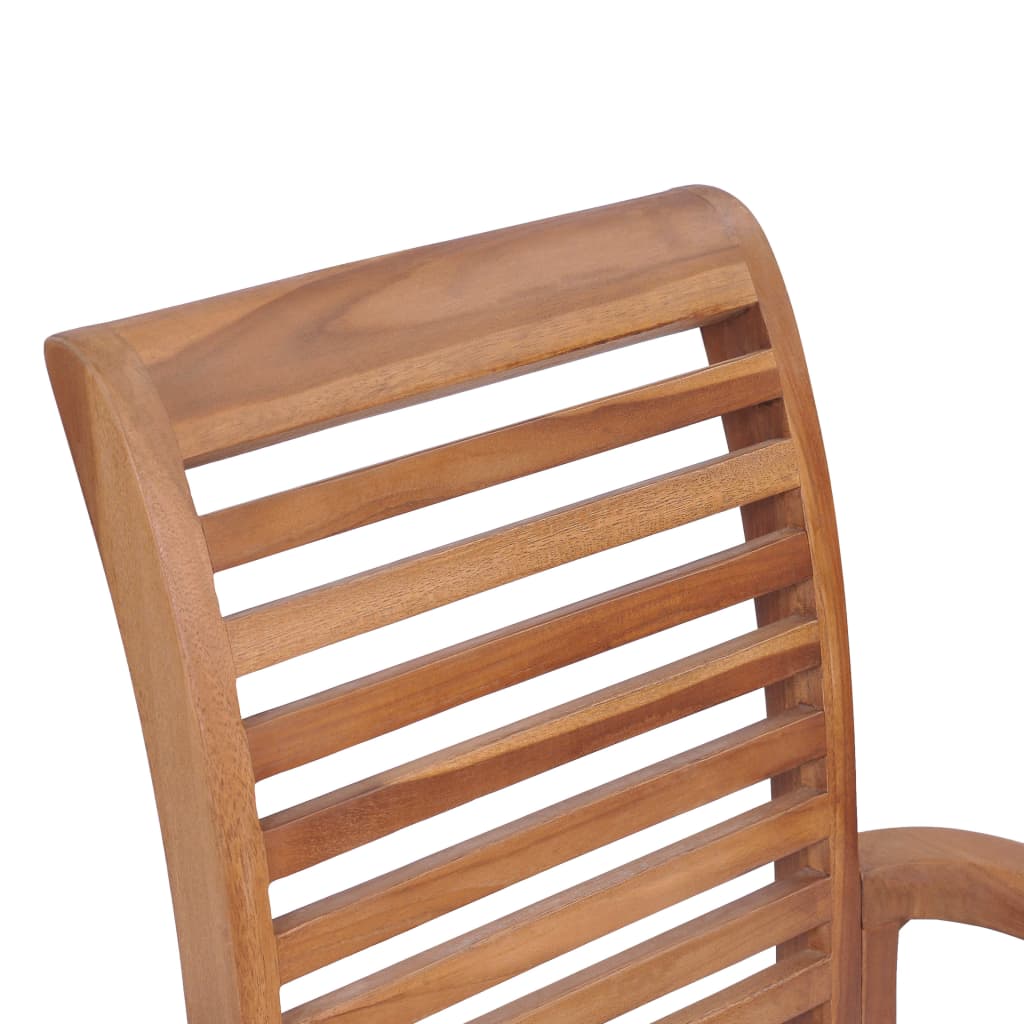 Dining Chairs 6 pcs with Taupe Cushions Solid Teak Wood