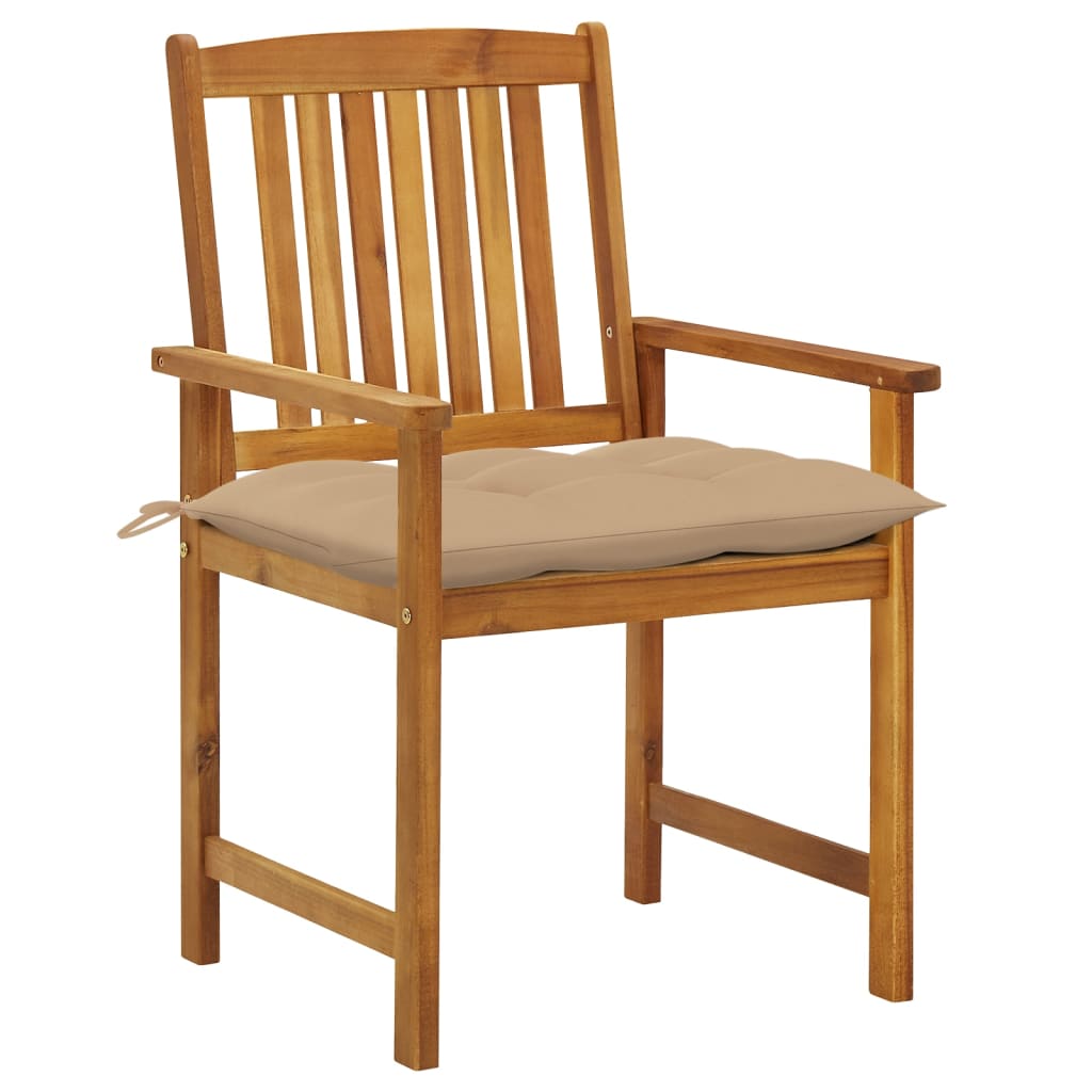 Patio Chairs with Cushions 8 pcs Solid Acacia Wood