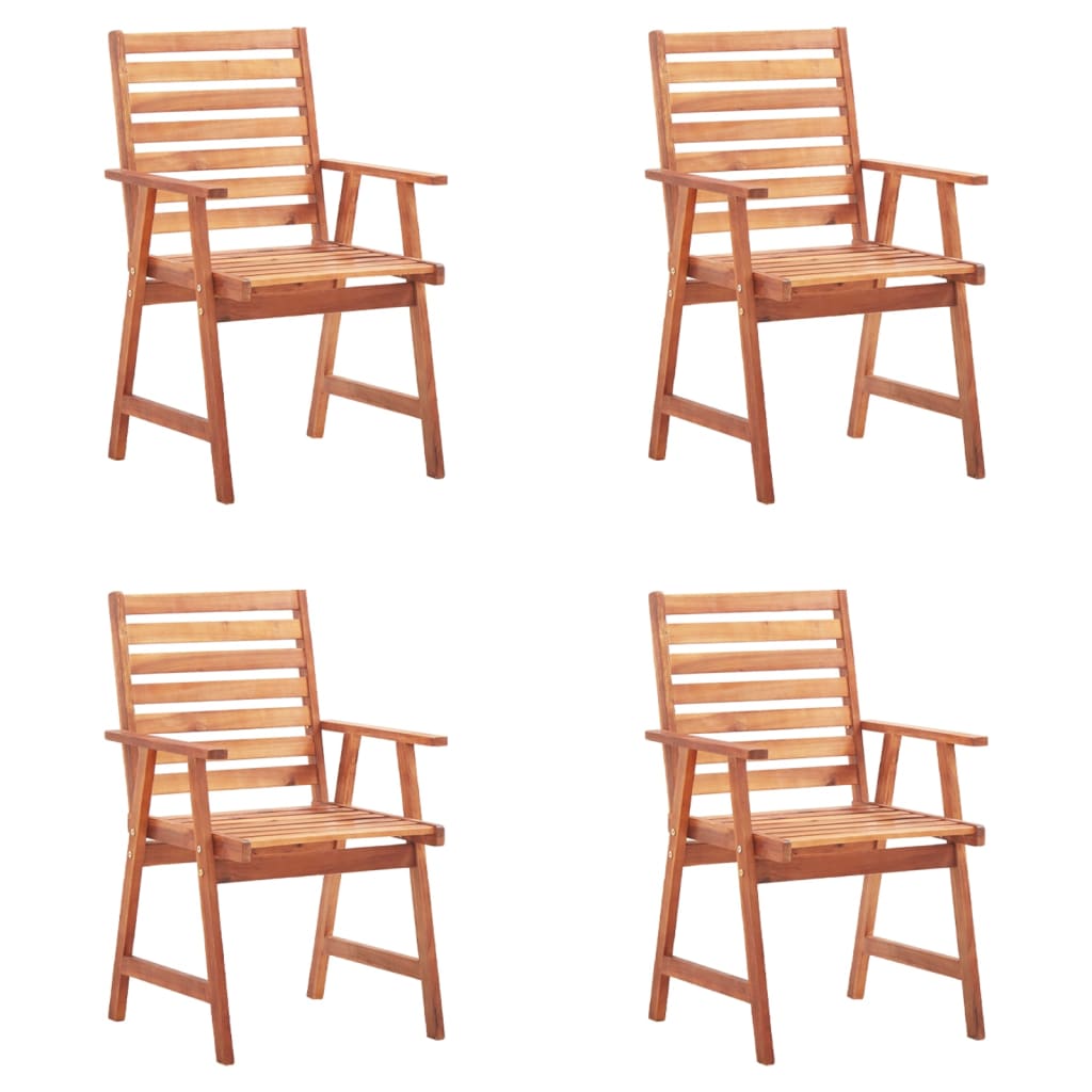 Patio Dining Chairs 4 pcs with Cushions Solid Acacia Wood