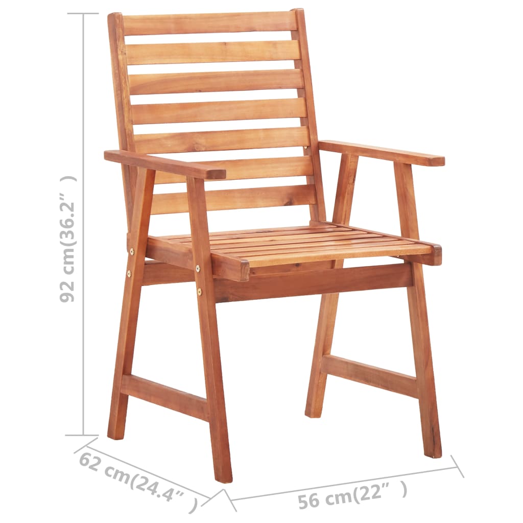 Patio Dining Chairs 8 pcs with Cushions Solid Acacia Wood