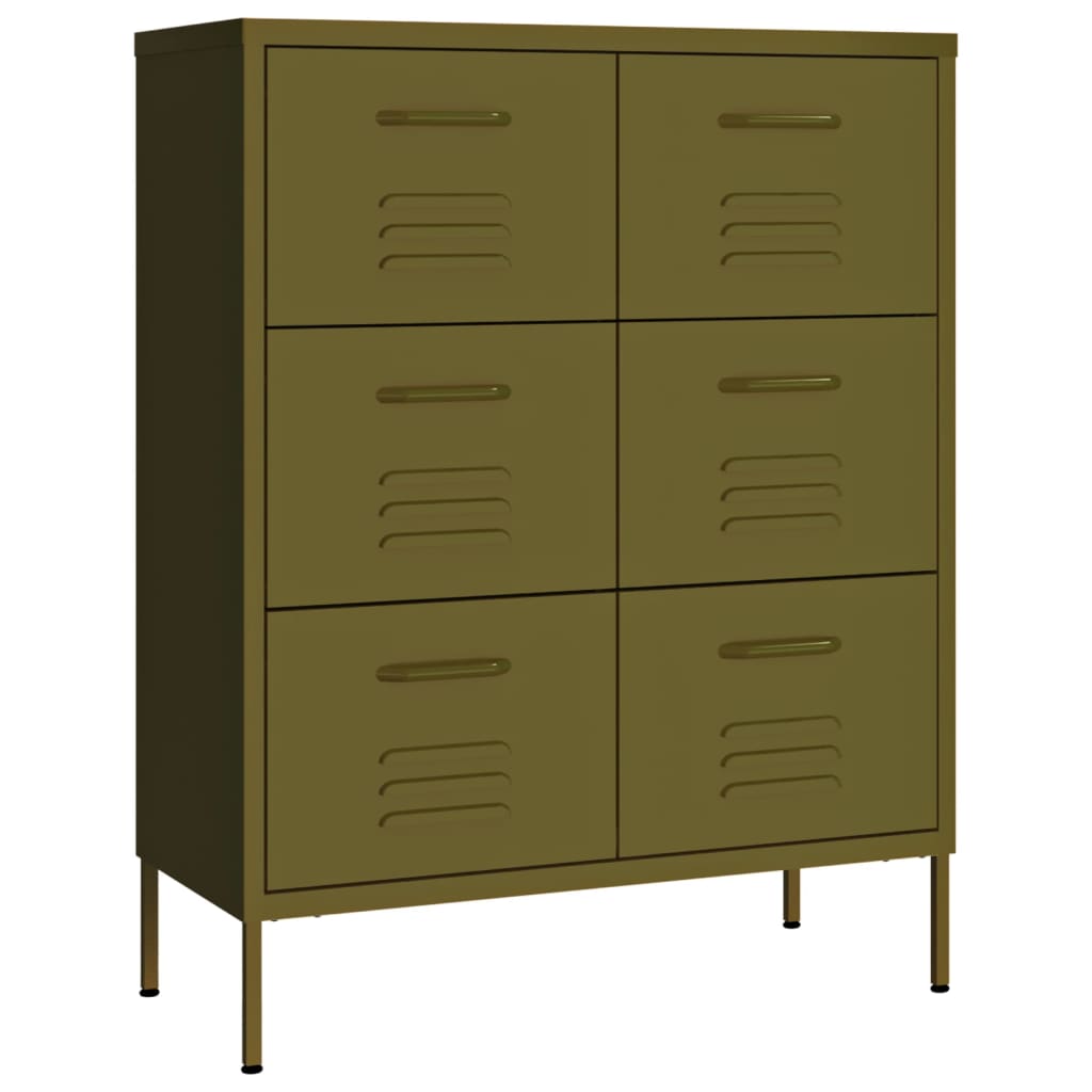 Drawer Cabinet Olive Green 31.5"x13.8"x40" Steel