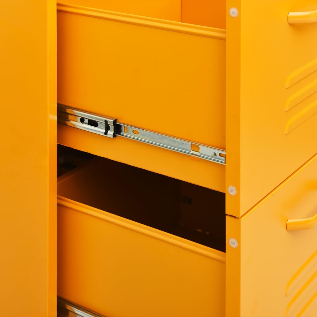 Drawer Cabinet Mustard Yellow 31.5"x13.8"x40" Steel