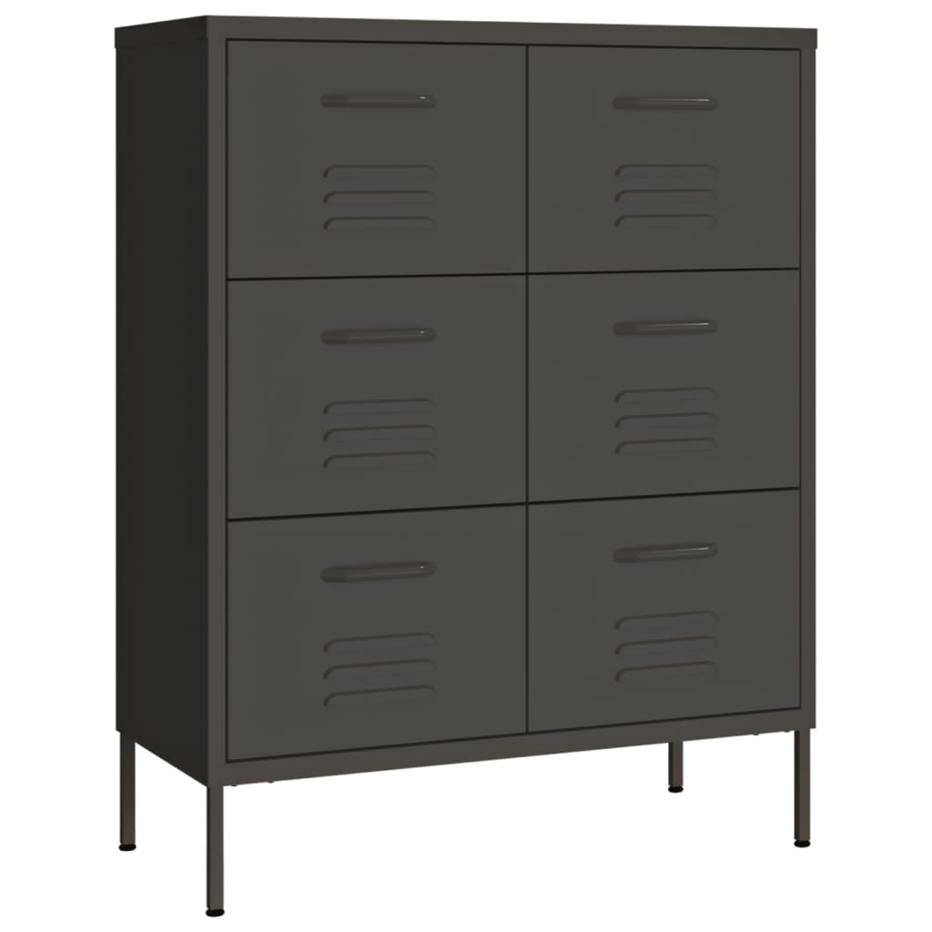 Drawer Cabinet Anthracite 31.5"x13.8"x40" Steel