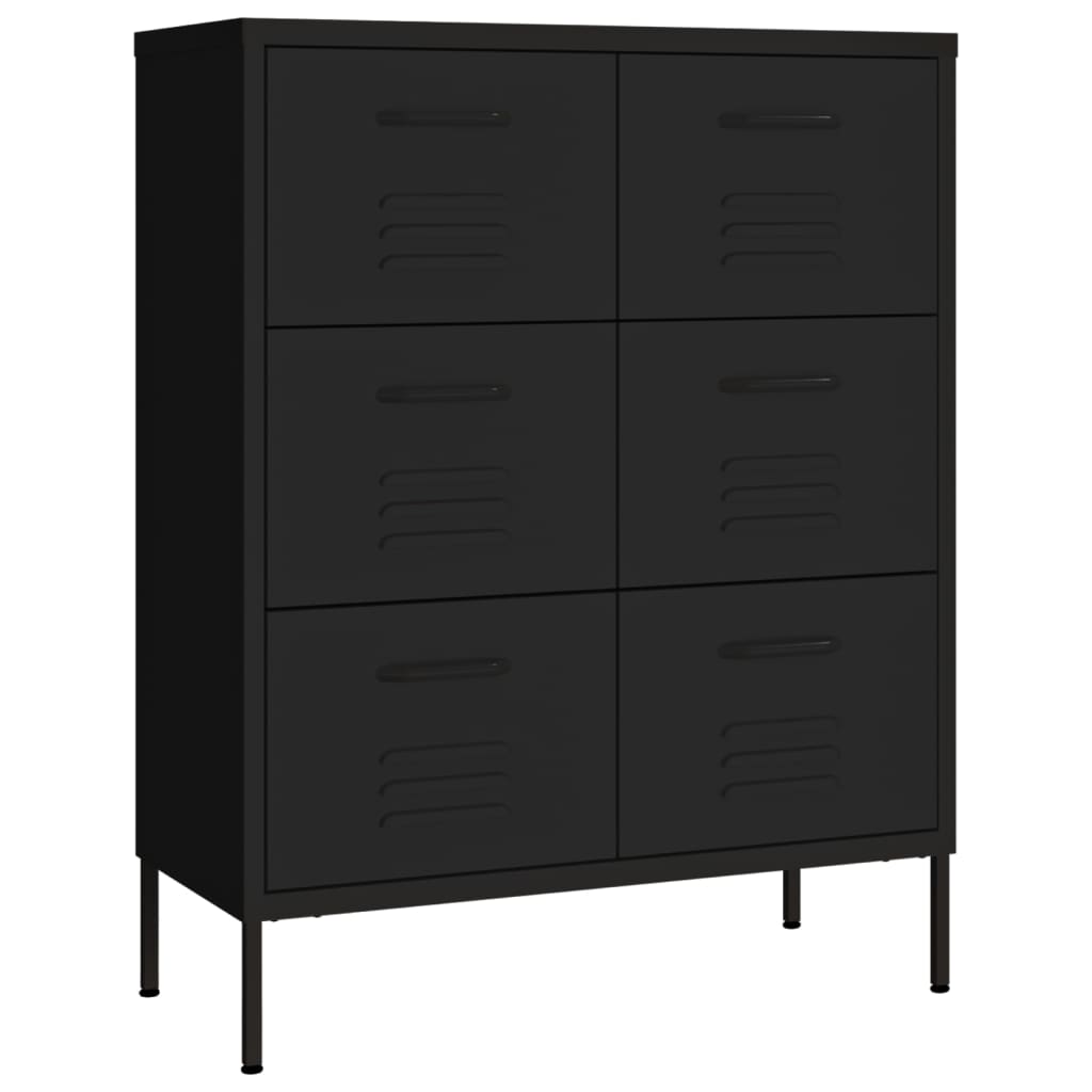 Drawer Cabinet Black 31.5"x13.8"x40" Steel