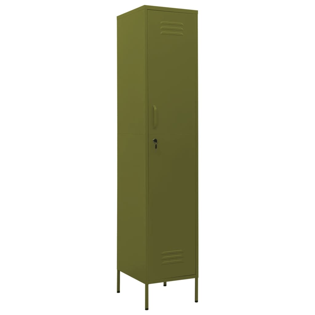 Locker Cabinet Olive Green 13.8"x18.1"x70.9" Steel