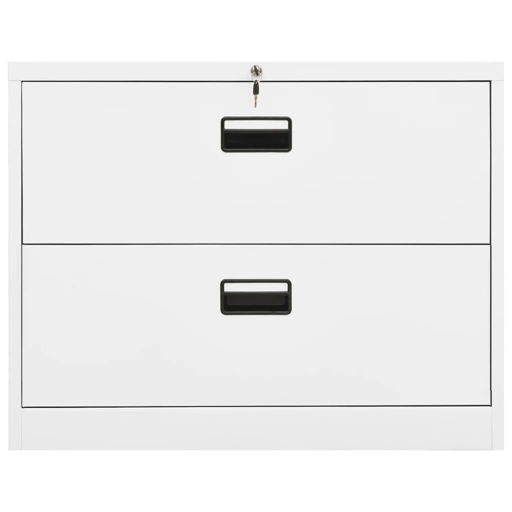 Filing Cabinet White 35.4"x18.1"x28.5" Steel