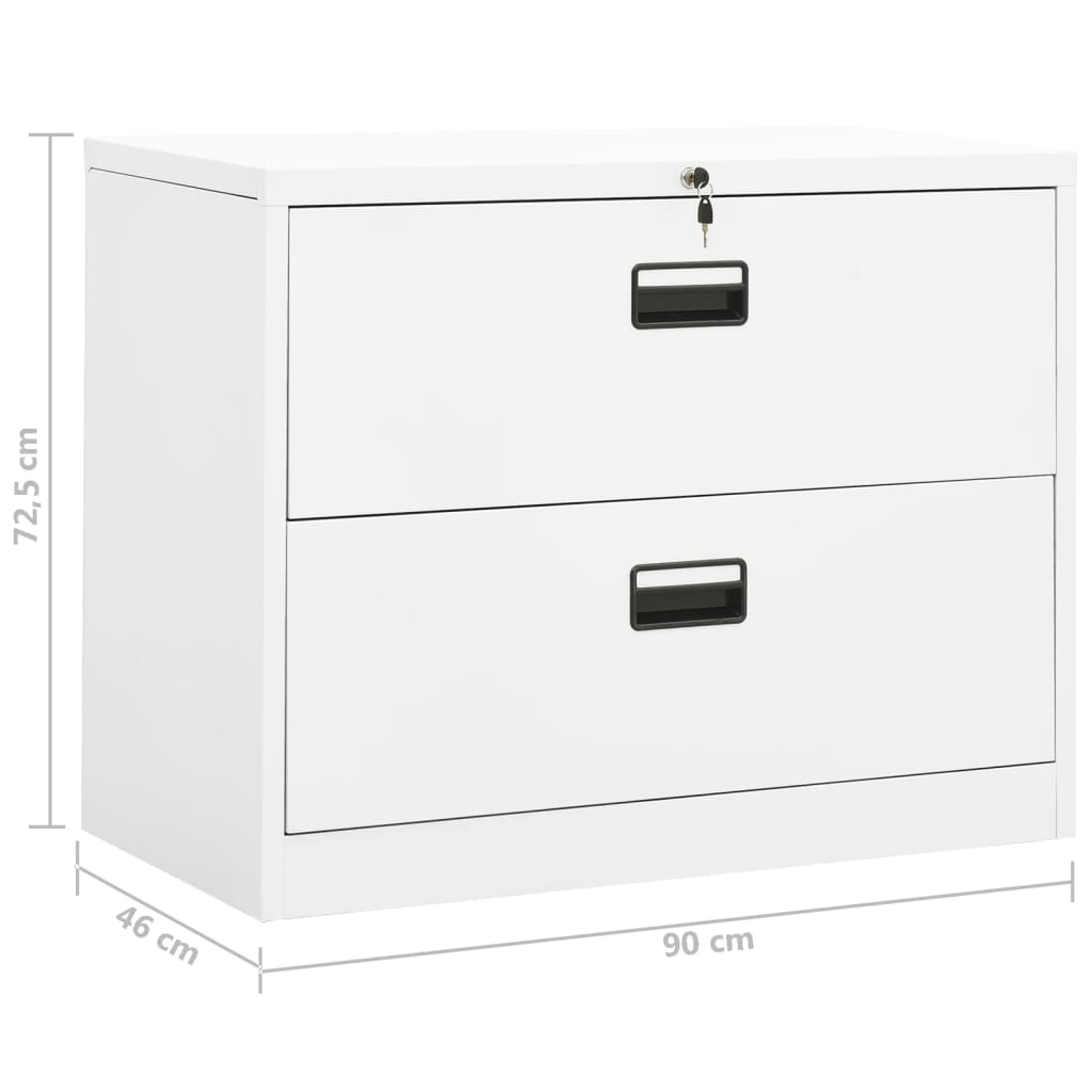 Filing Cabinet White 35.4"x18.1"x28.5" Steel