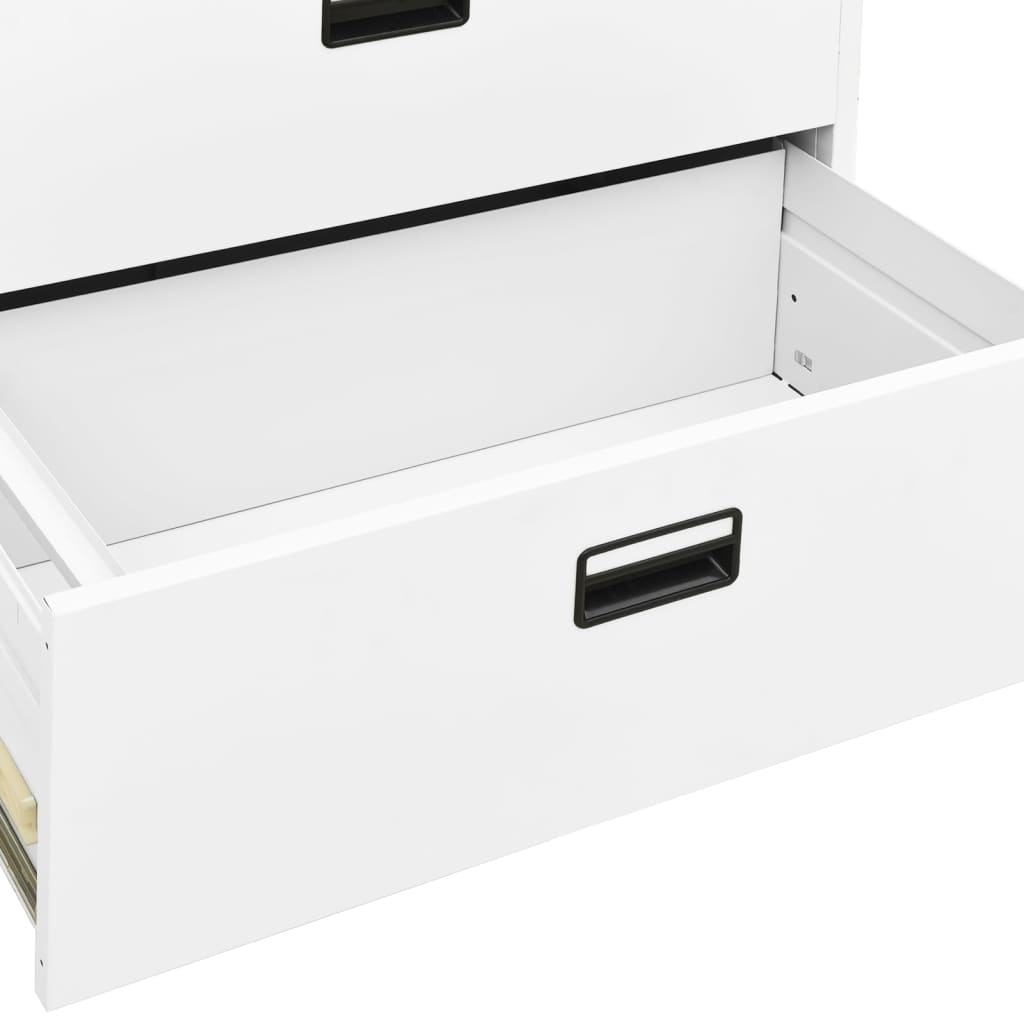 Filing Cabinet White 35.4"x18.1"x28.5" Steel