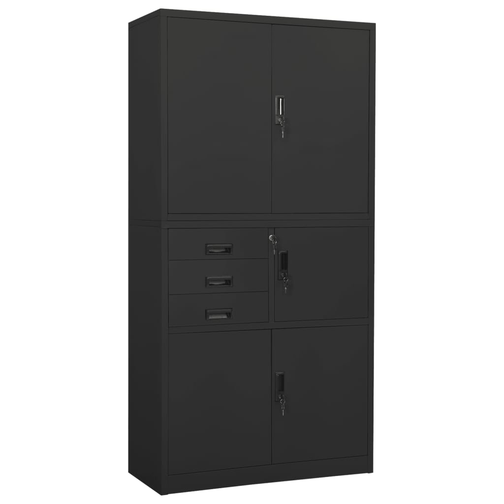 Office Cabinet Anthracite 35.4"x15.7"x70.9" Steel