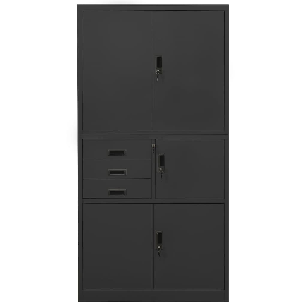 Office Cabinet Anthracite 35.4"x15.7"x70.9" Steel