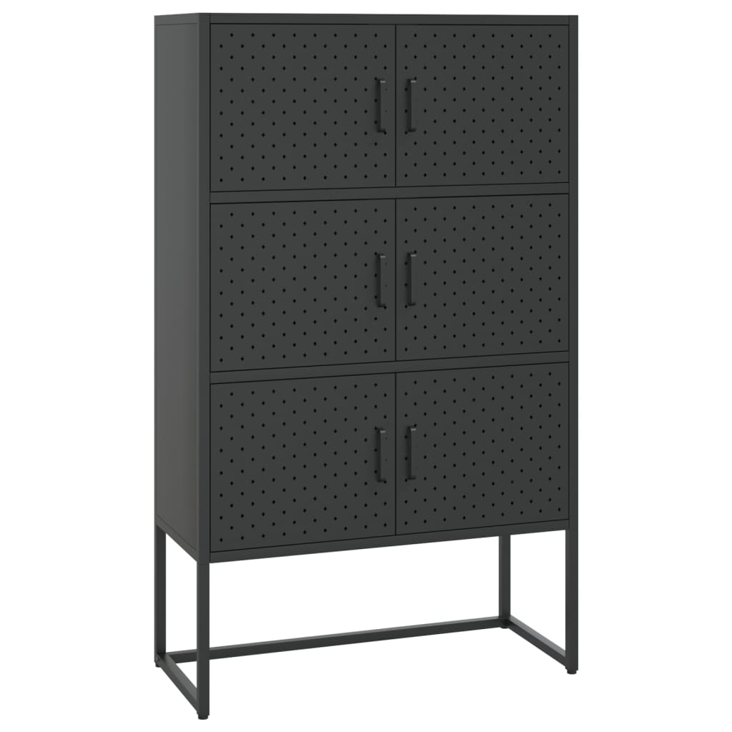 Highboard Black 31.5"x13.8"x53.1" Steel