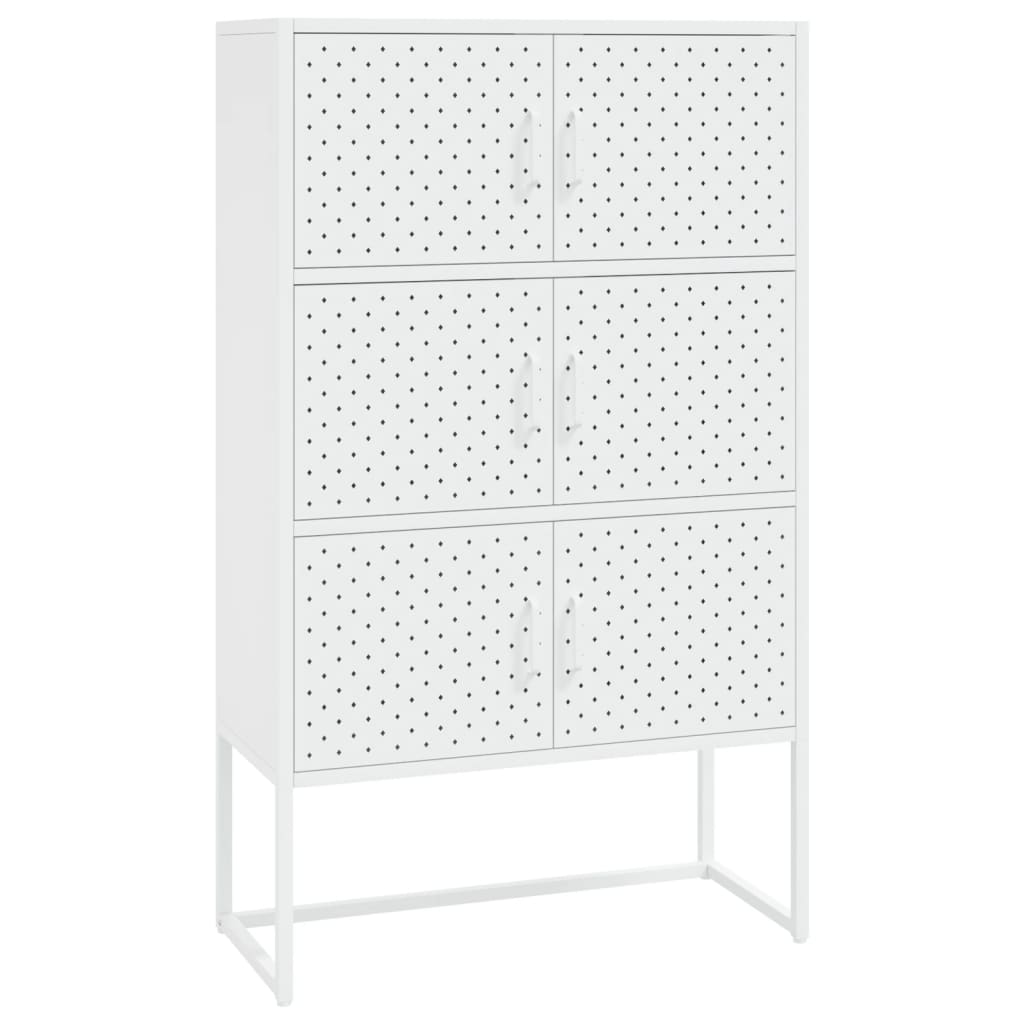 Highboard White 31.5"x13.8"x53.1" Steel