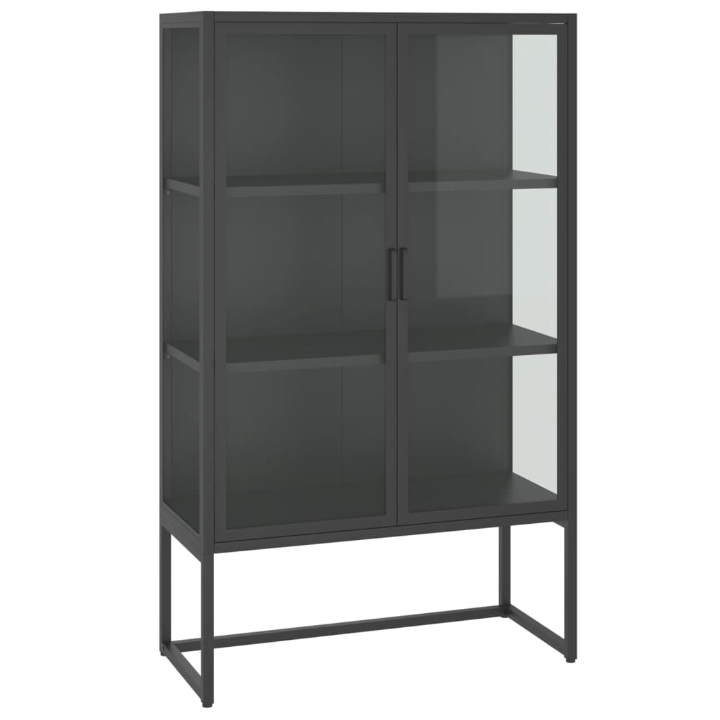 Highboard Anthracite 31.5"x13.8"x53.1" Steel and Tempered Glass