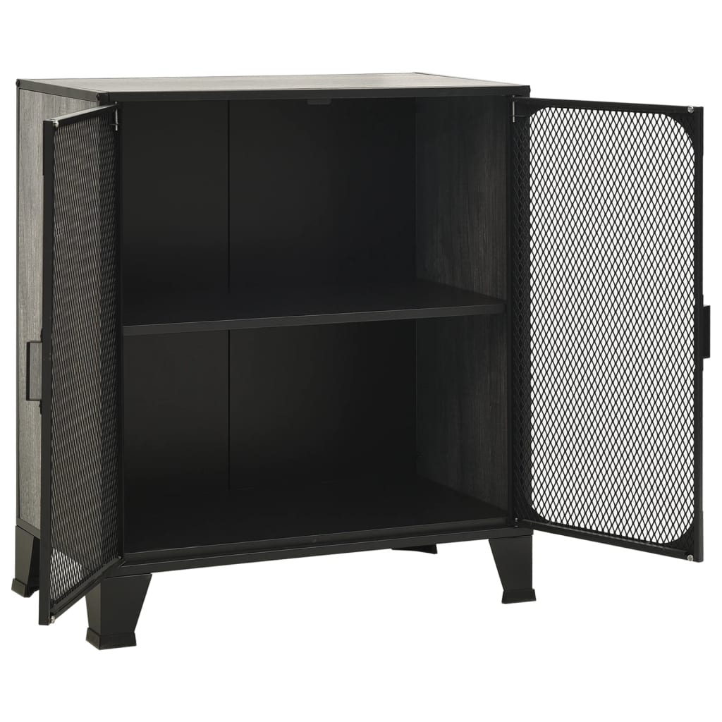 Storage Cabinet Gray 28.3"x14.2"x32.3" Metal and MDF