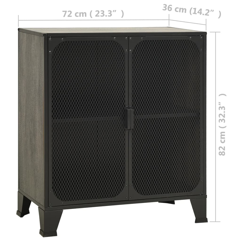 Storage Cabinet Gray 28.3"x14.2"x32.3" Metal and MDF
