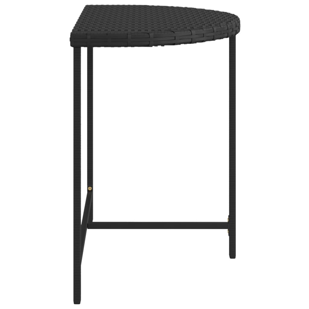 Patio Table Black 31.5"x19.7"x29.5" Poly Rattan