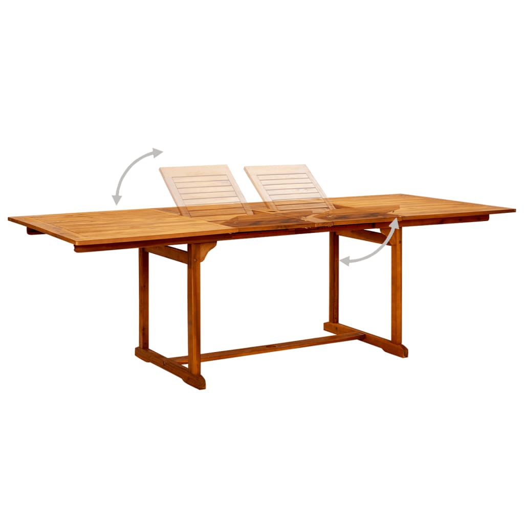 Garden Dining Table (63"-94.5")x39.4"x29.5" Solid Acacia Wood