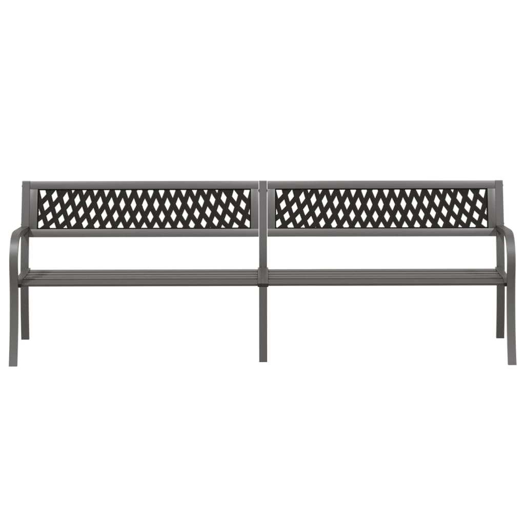 Twin Patio Bench 96.9" Gray Steel