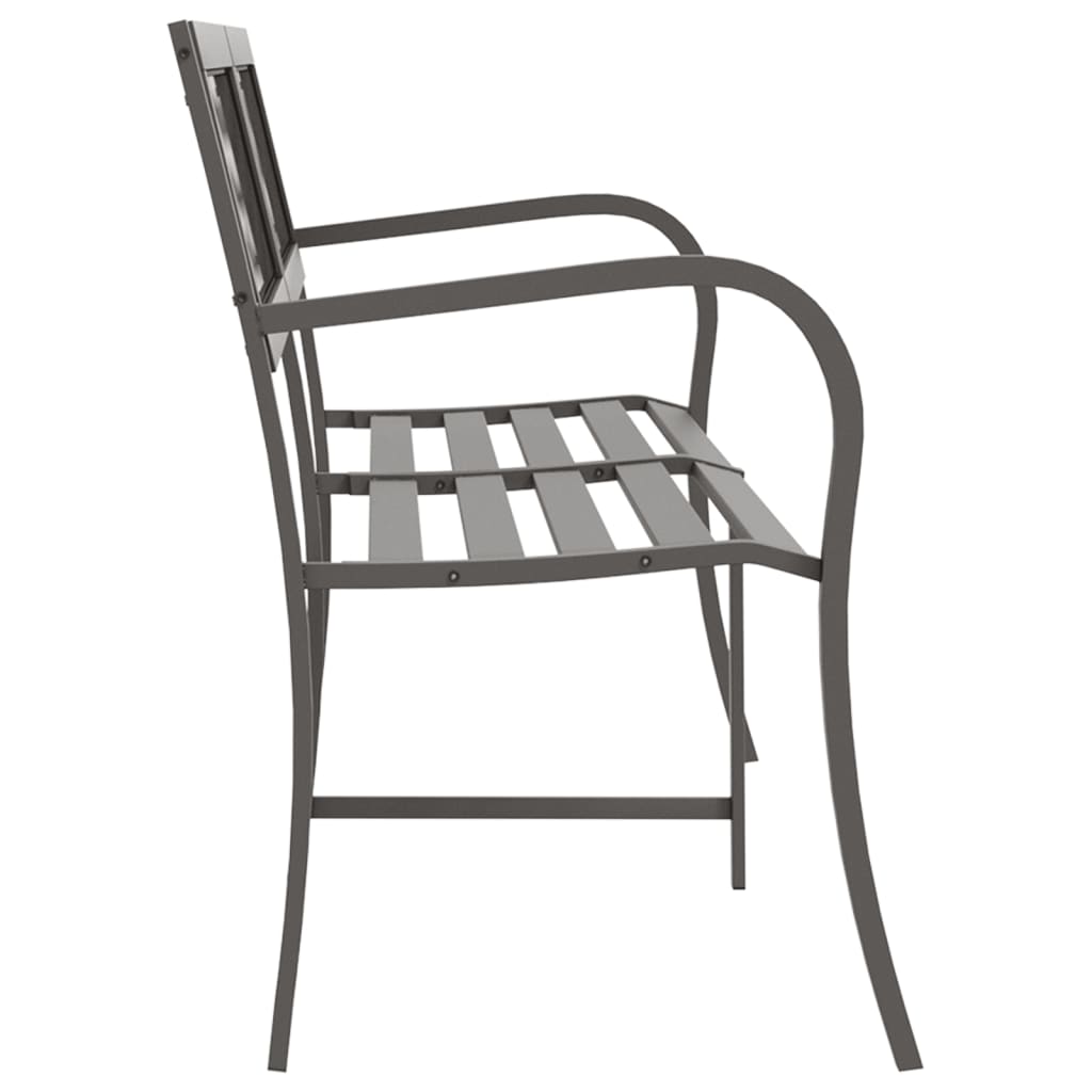 Twin Patio Bench 96.9" Gray Steel