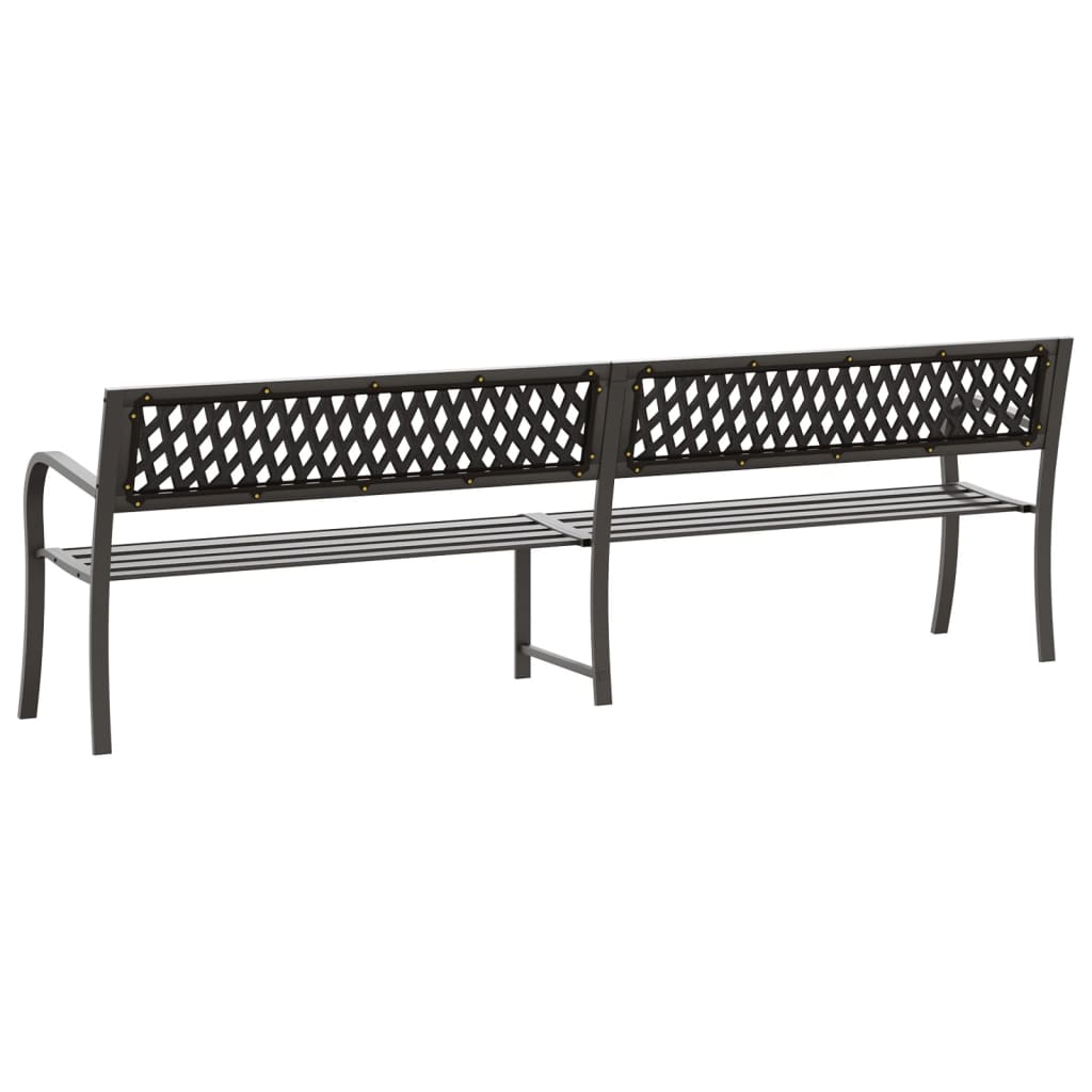 Twin Patio Bench 96.9" Gray Steel