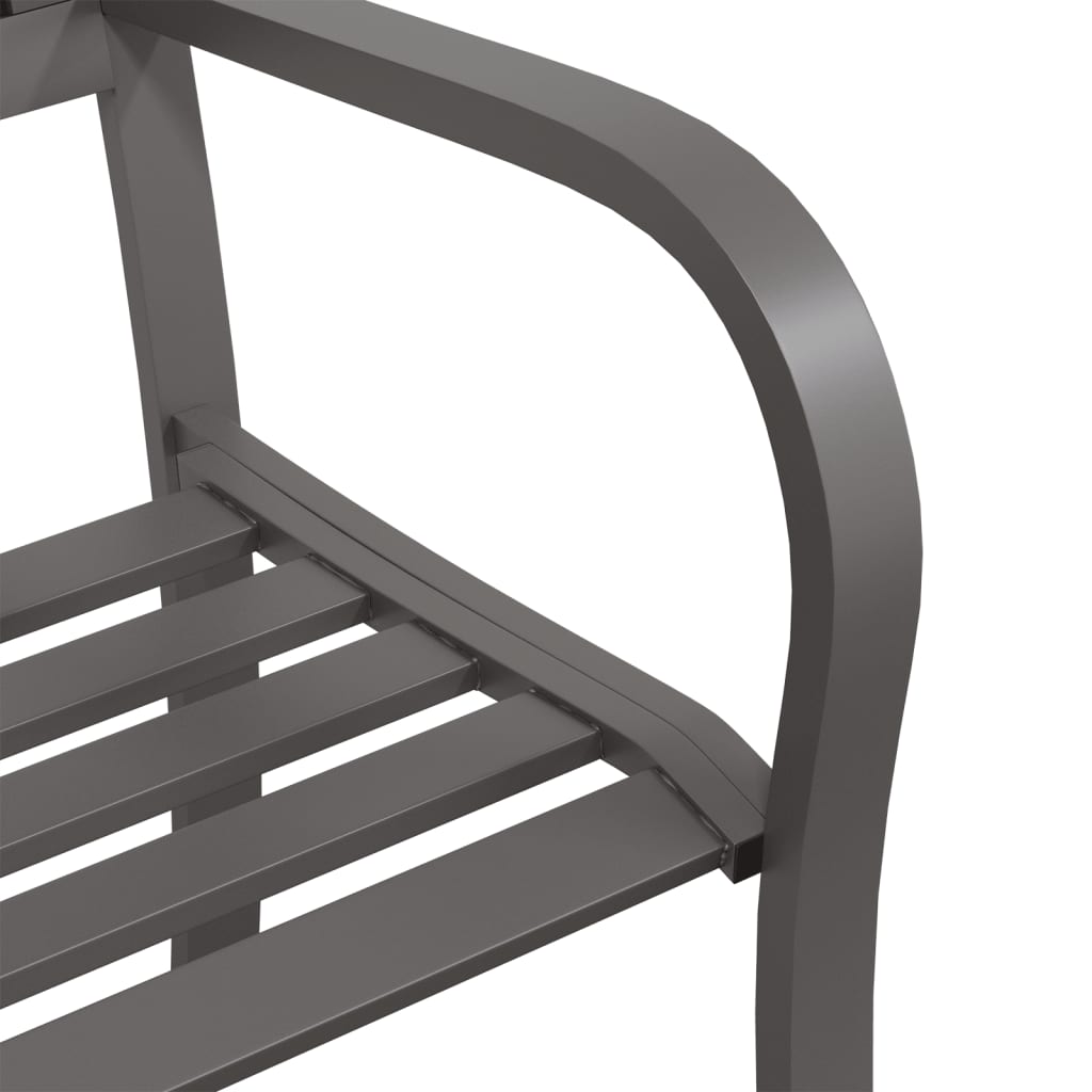 Twin Patio Bench 96.9" Gray Steel