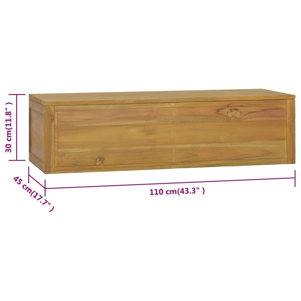 Wall-mounted Bathroom Cabinet 43.3"x17.7"x11.8" Solid Wood Teak