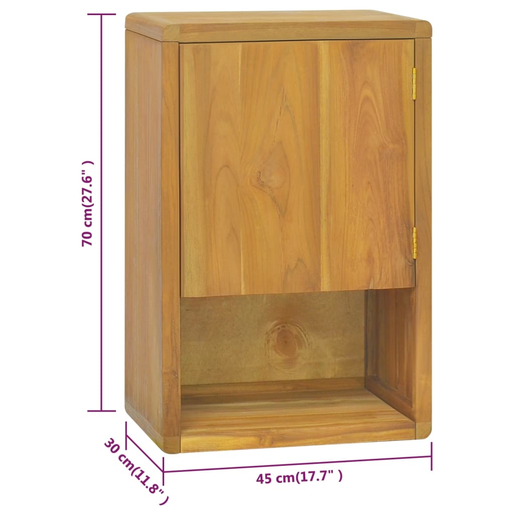 Wall-mounted Bathroom Cabinet 17.7"x11.8"x27.6" Solid Wood Teak