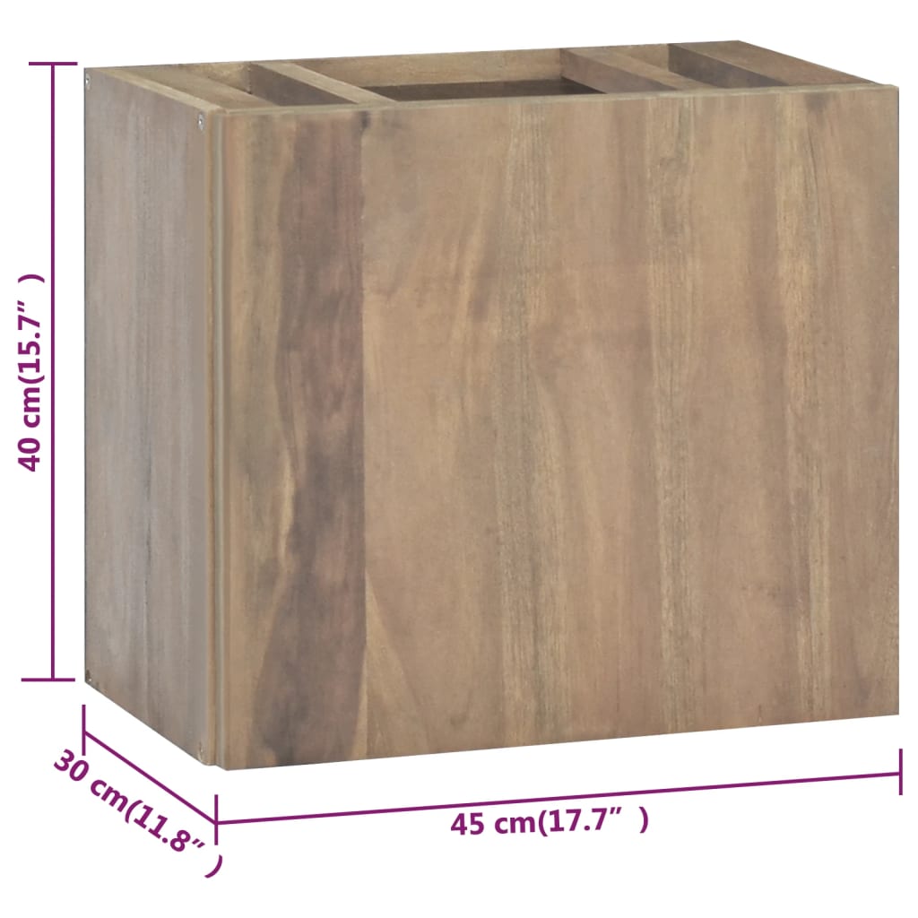 Wall-mounted Bathroom Cabinet 17.7"x11.8"x15.7" Solid Wood Teak