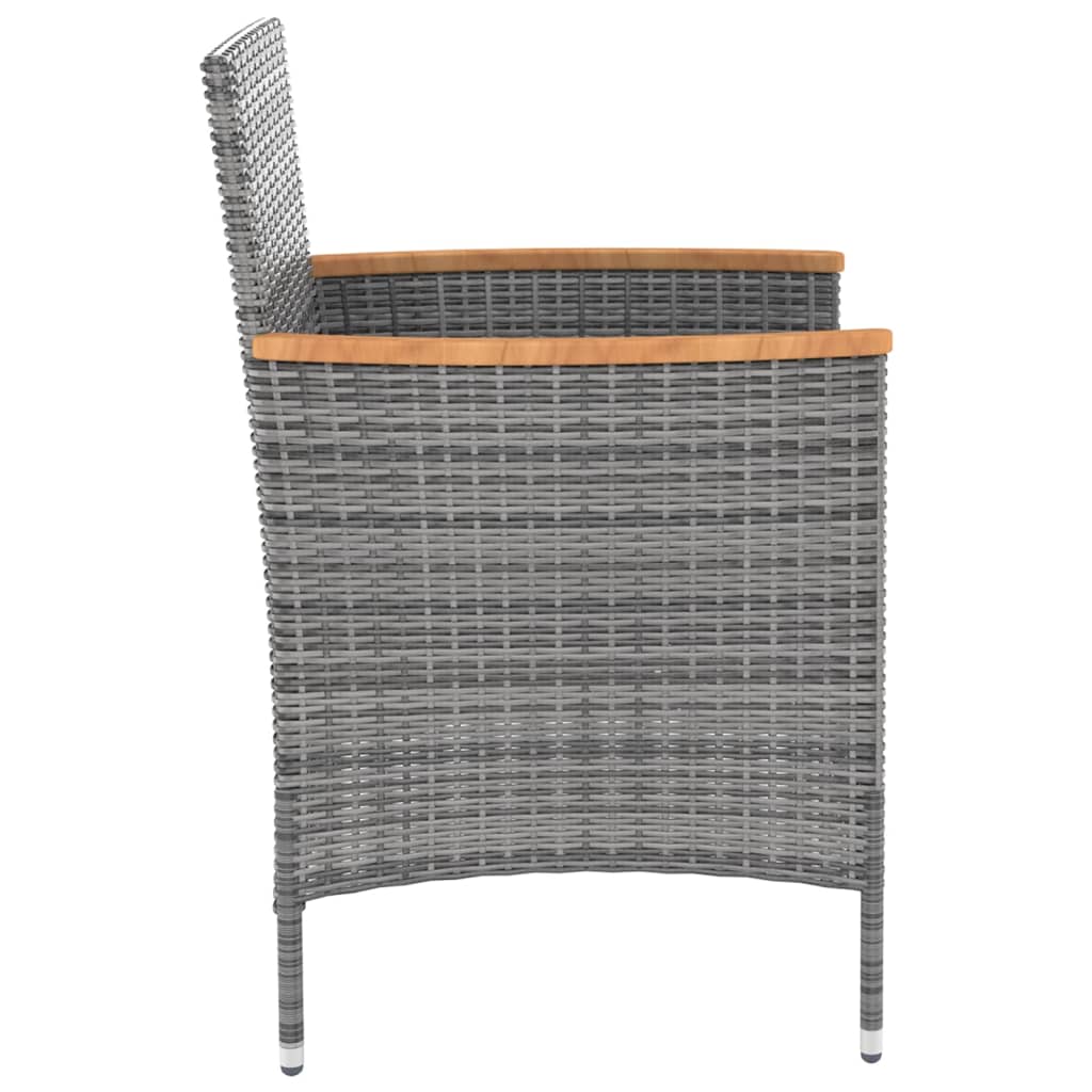 Patio Dining Chairs 4 pcs Poly Rattan Gray