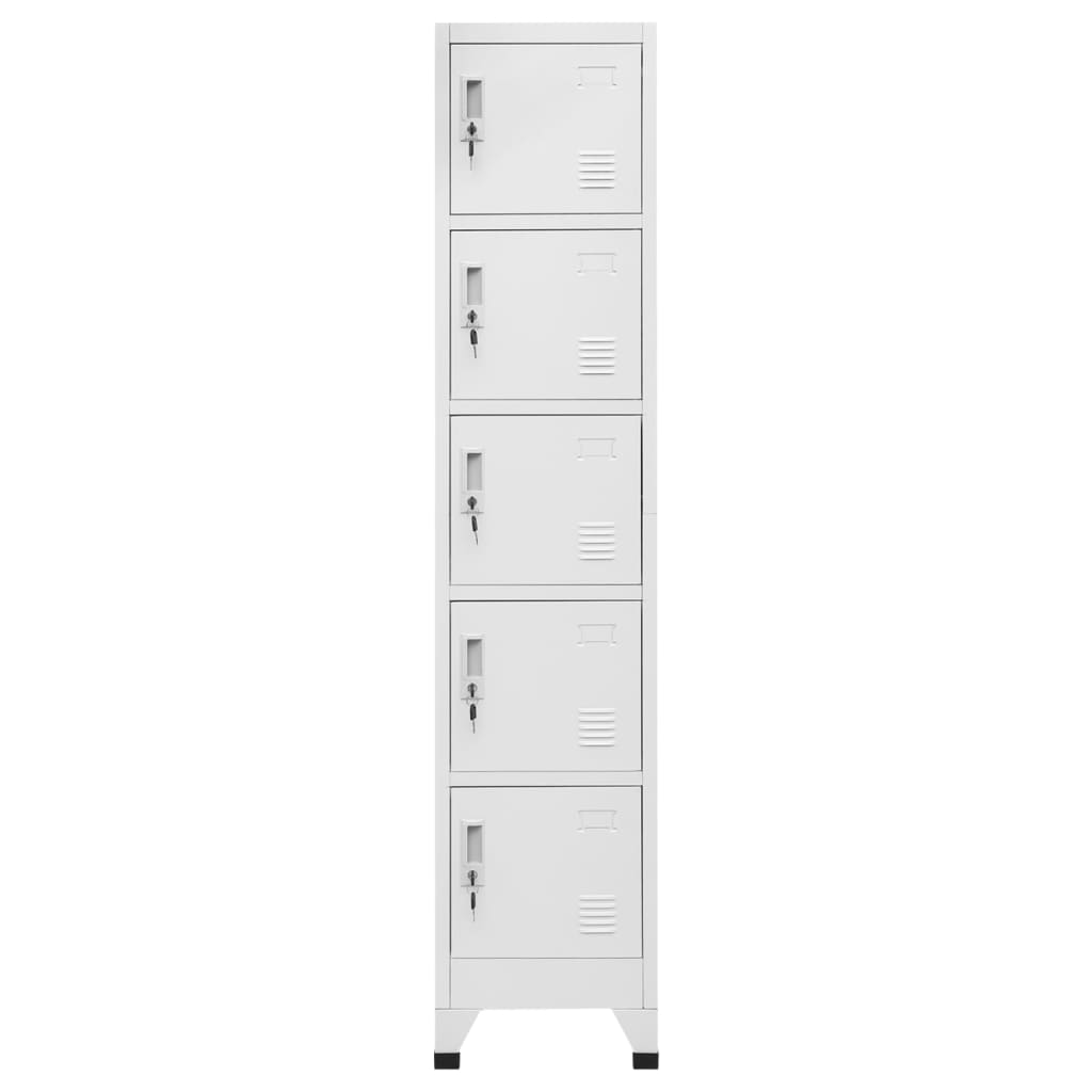 Locker Cabinet Light Gray 15"x15.7"x70.9" Steel