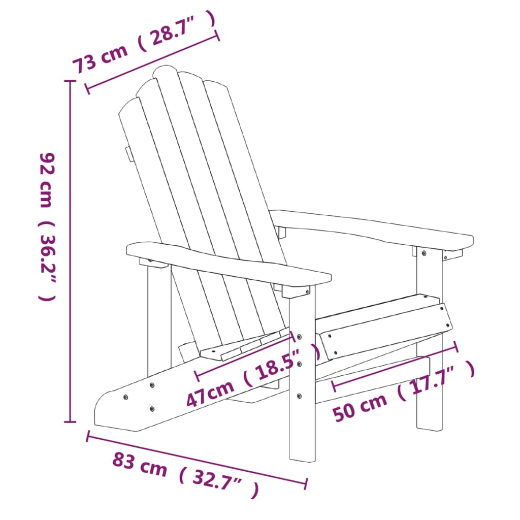 Patio Adirondack Chair HDPE White