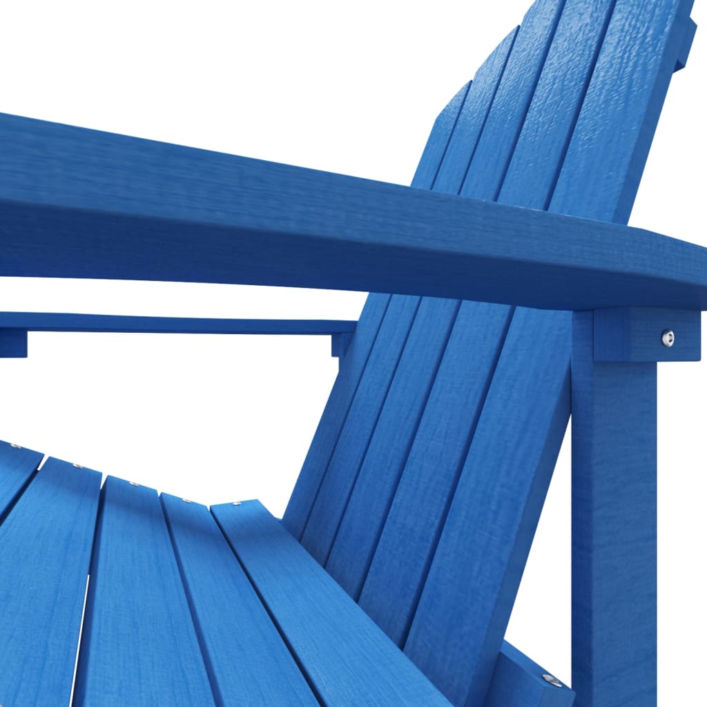 Patio Adirondack Chair with Footstool HDPE Aqua Blue