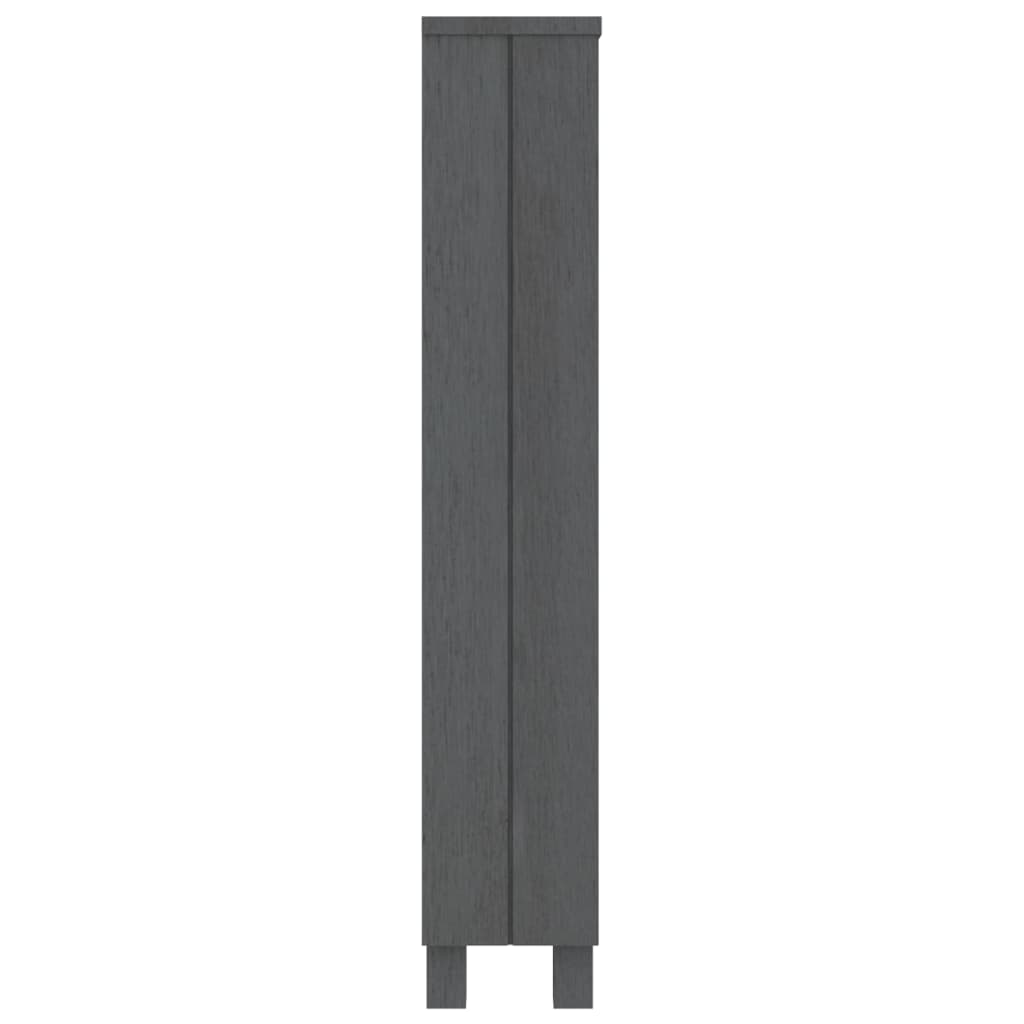 CD Cabinet Dark Gray 17.7"x7.1"x39.4" Solid Wood Pine