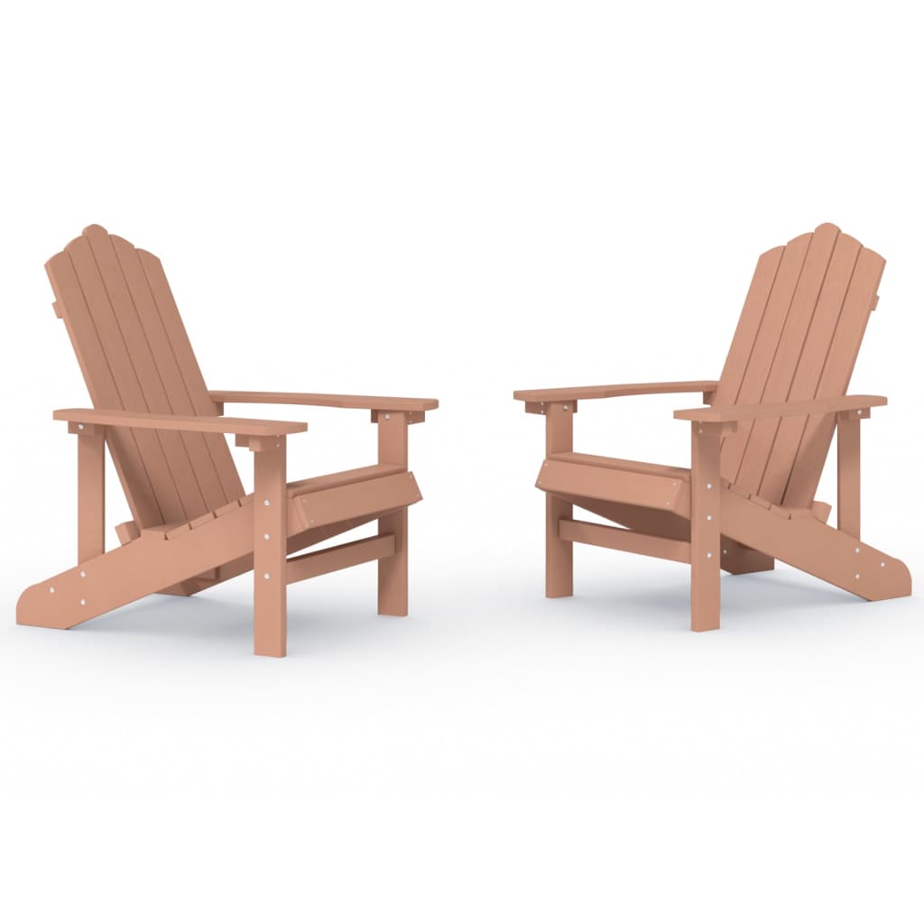 Patio Adirondack Chairs 2 pcs HDPE Brown