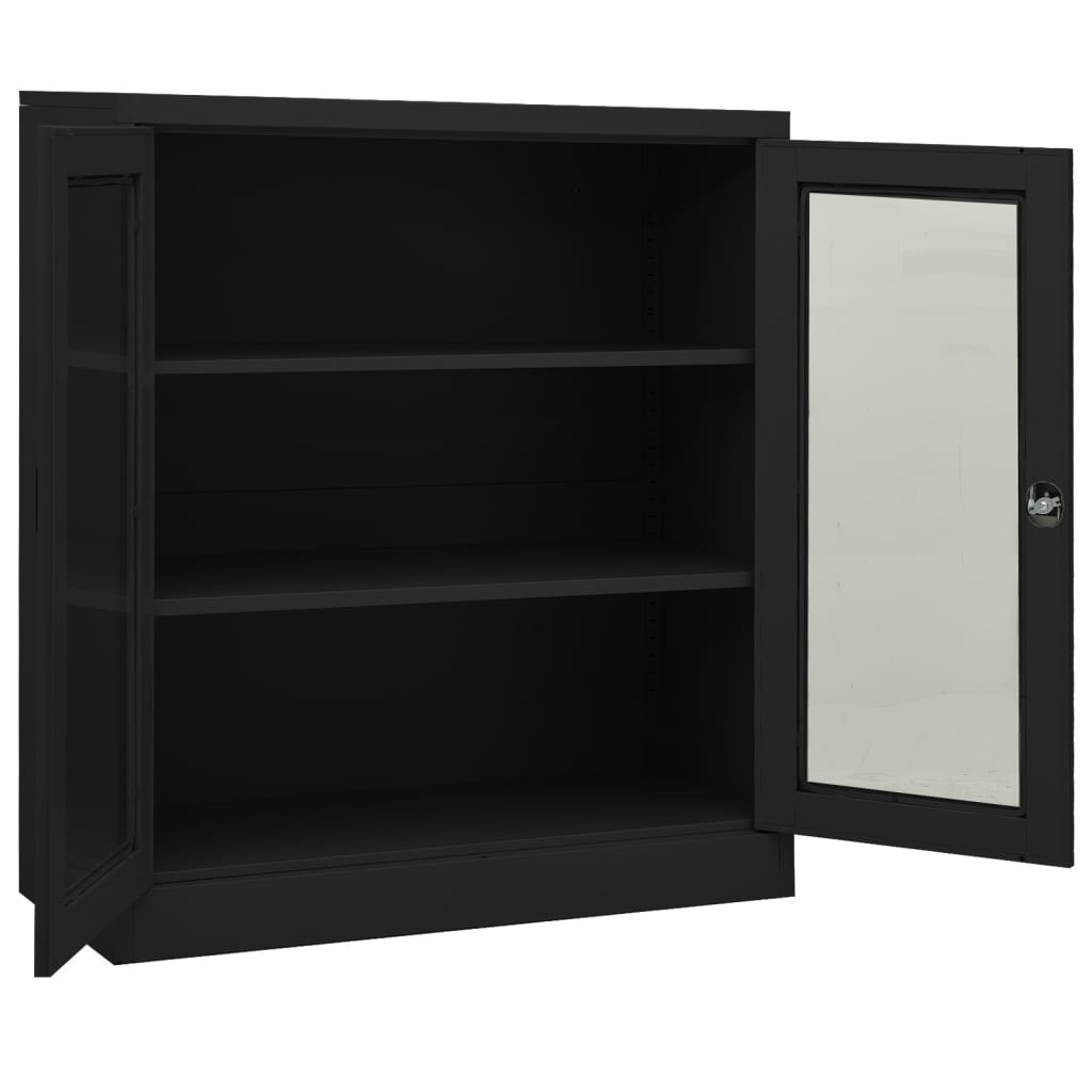 Office Cabinet with Planter Box Anthracite 35.4"x15.7"x50.4" Steel
