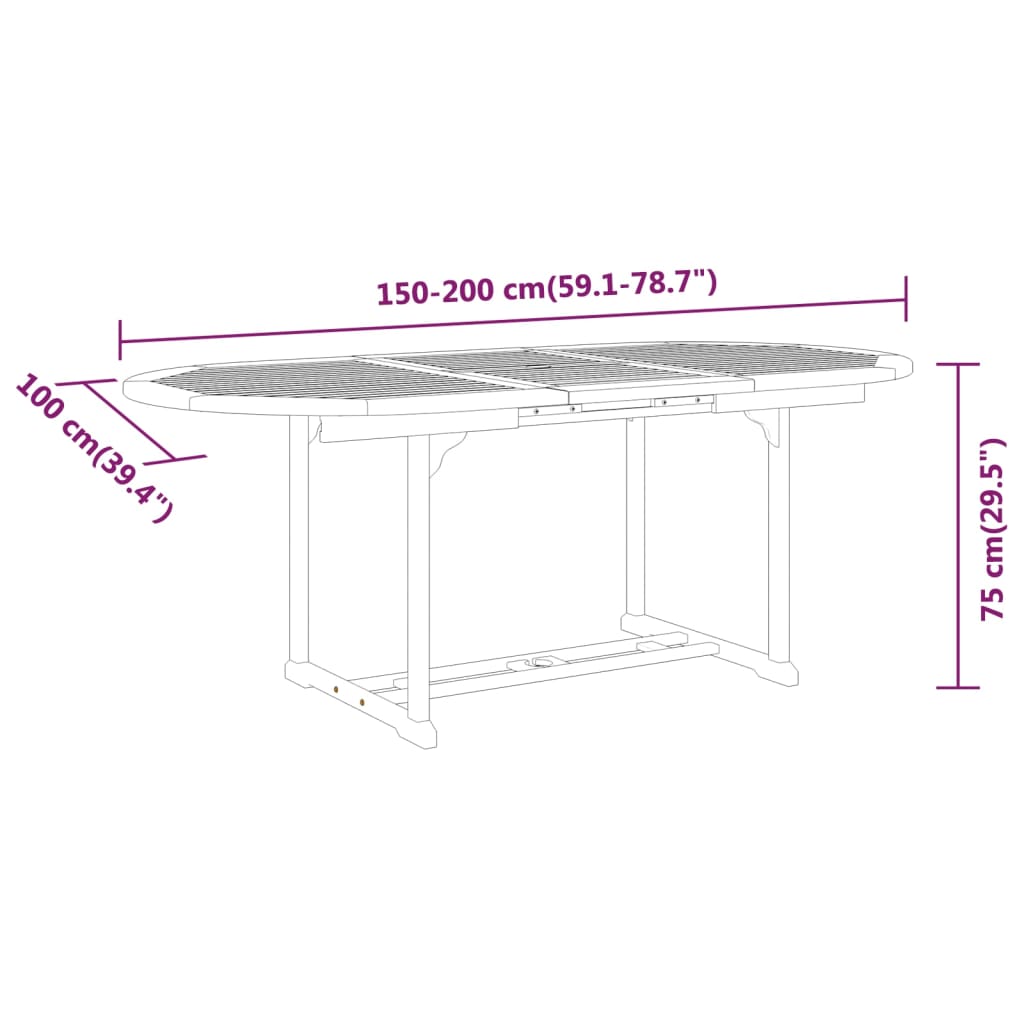 Patio Table 78.7"x39.4"x29.5" Solid Wood Eucalyptus