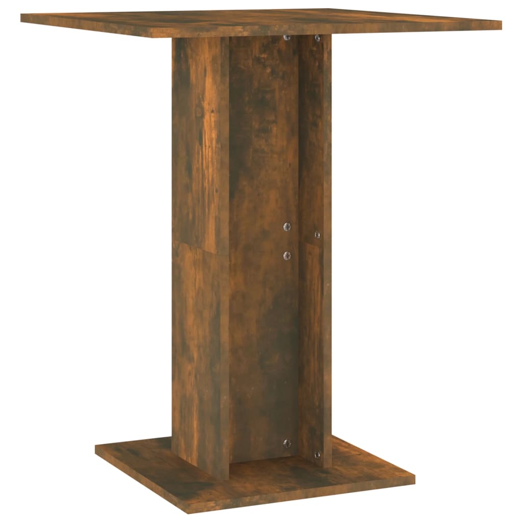 Bistro Table Smoked Oak 23.6"x23.6"x29.5" Engineered Wood