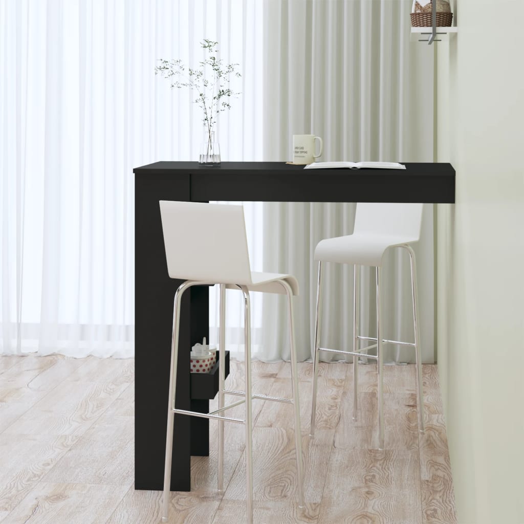 Wall Bar Table Black 40.2"x17.7"x40.7" Engineered Wood