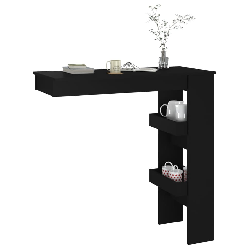 Wall Bar Table Black 40.2"x17.7"x40.7" Engineered Wood