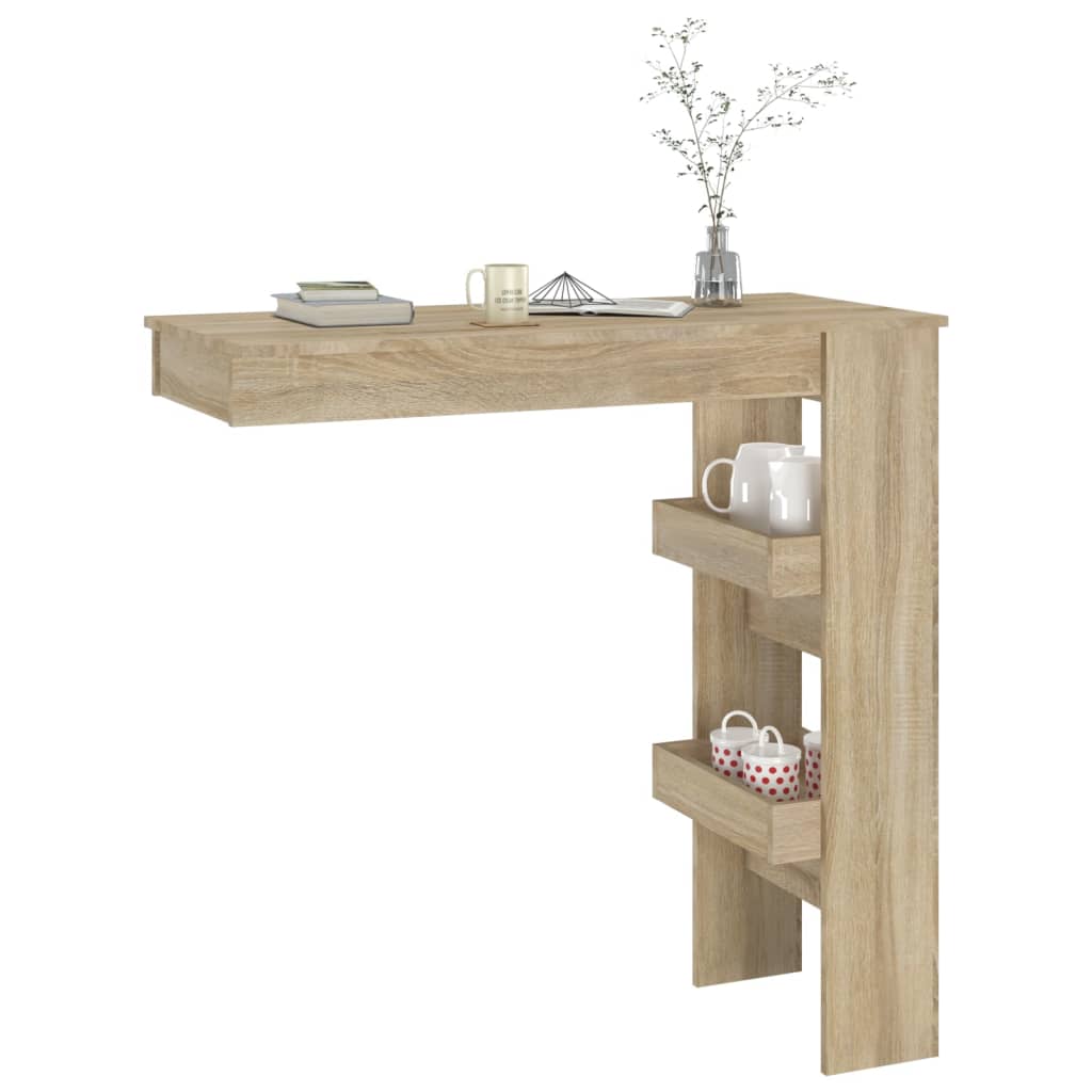 Wall Bar Table Sonoma Oak 40.2"x17.7"x40.7" Engineered Wood