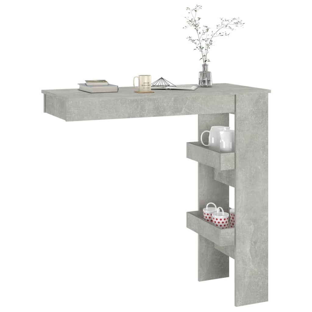 Wall Bar Table Concrete Gray 40.2"x17.7"x40.7" Engineered Wood