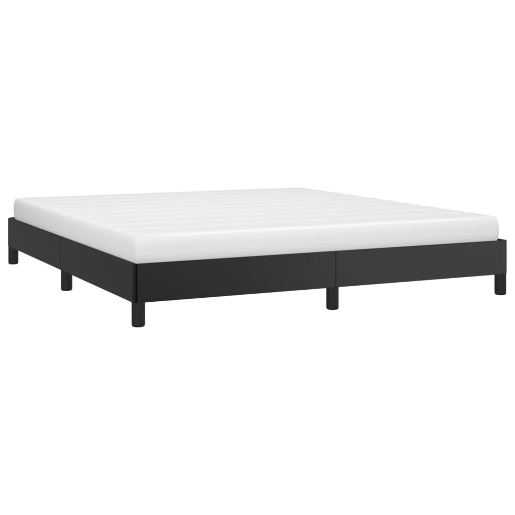 Bed Frame Black 76"x79.9" King Faux Leather