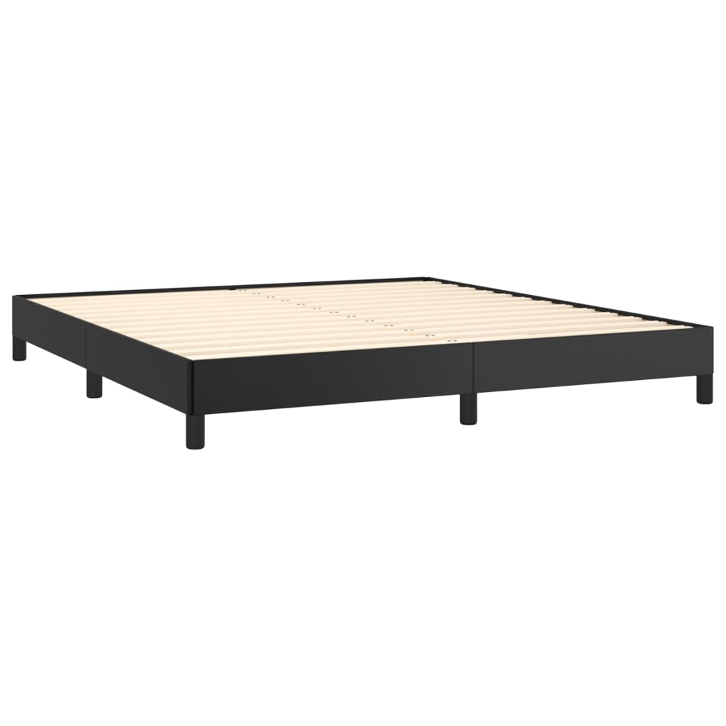 Bed Frame Black 76"x79.9" King Faux Leather