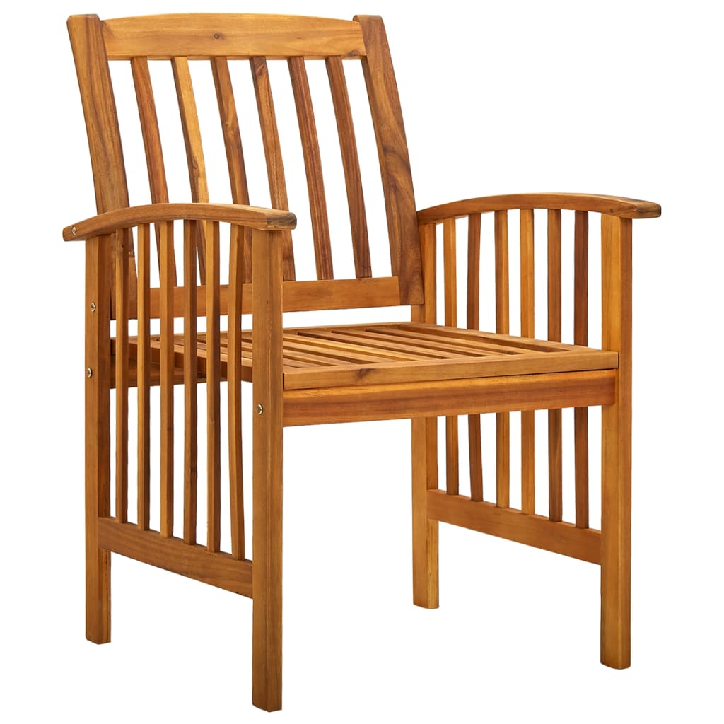 Patio Dining Chairs 4 pcs with Cushions Solid Wood Acacia