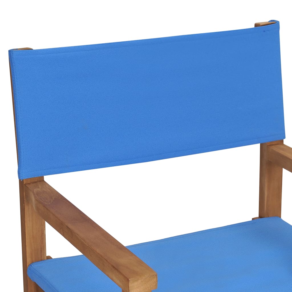 Director's Chairs 2 pcs Solid Teak Wood Blue