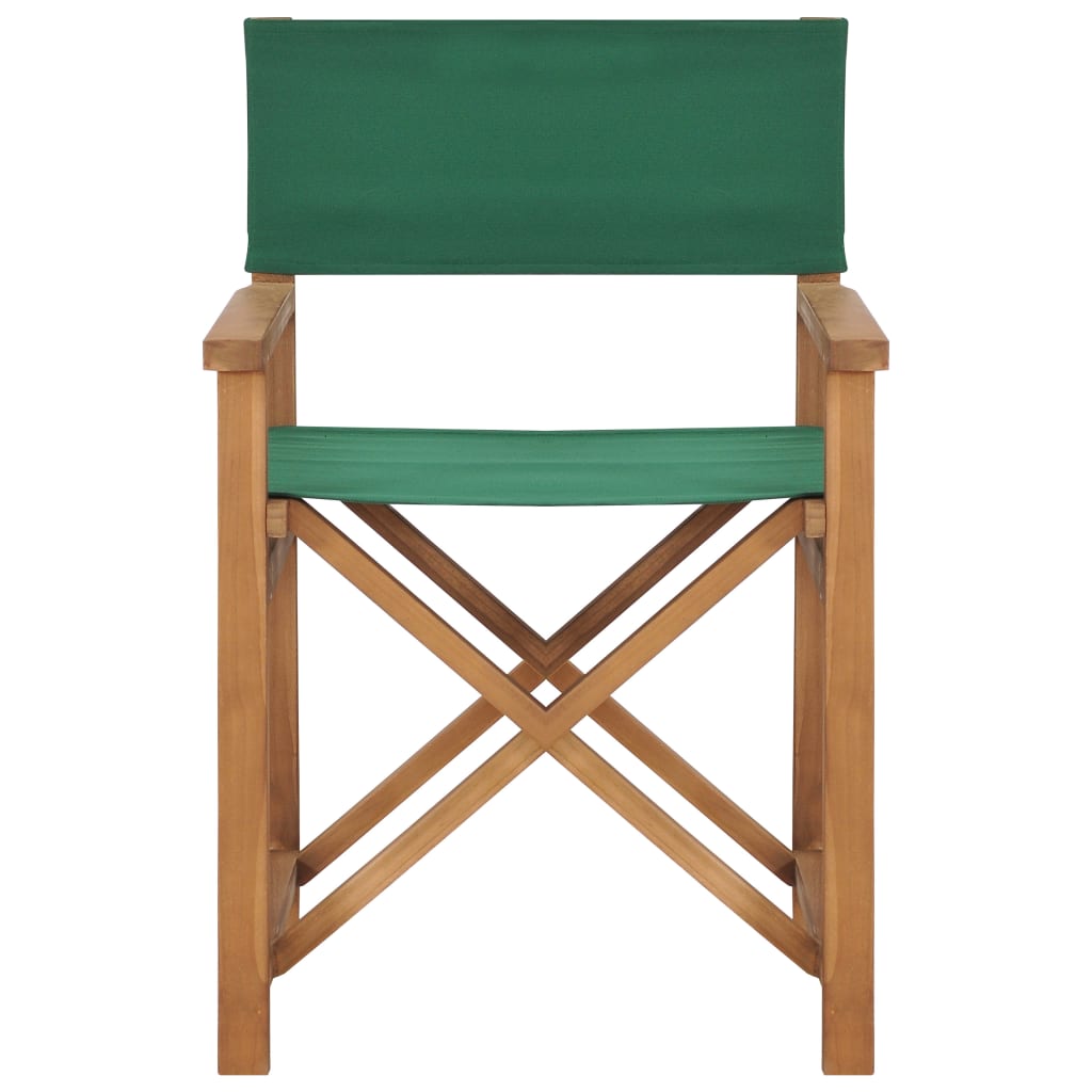 Director's Chairs 2 pcs Solid Teak Wood Green