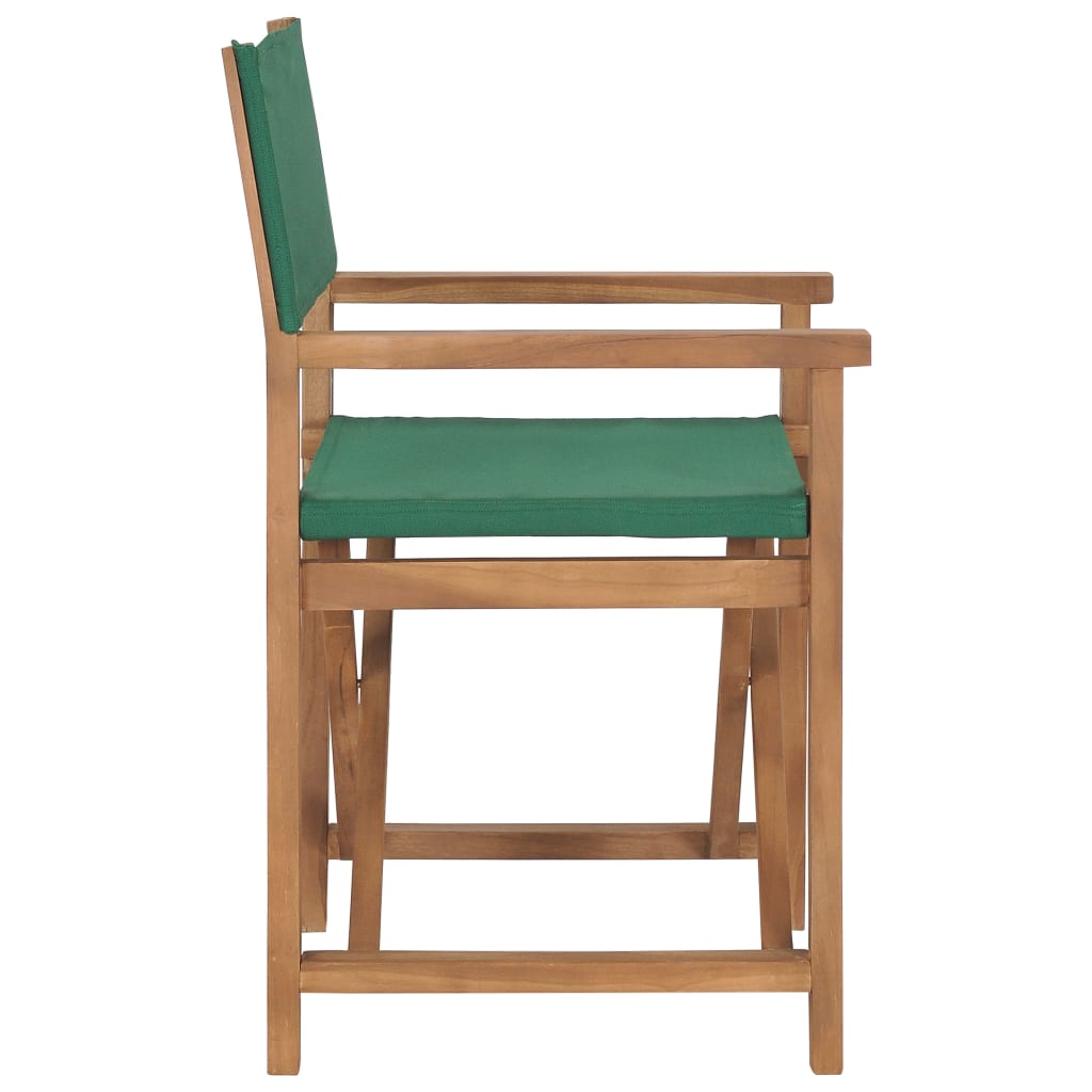 Director's Chairs 2 pcs Solid Teak Wood Green