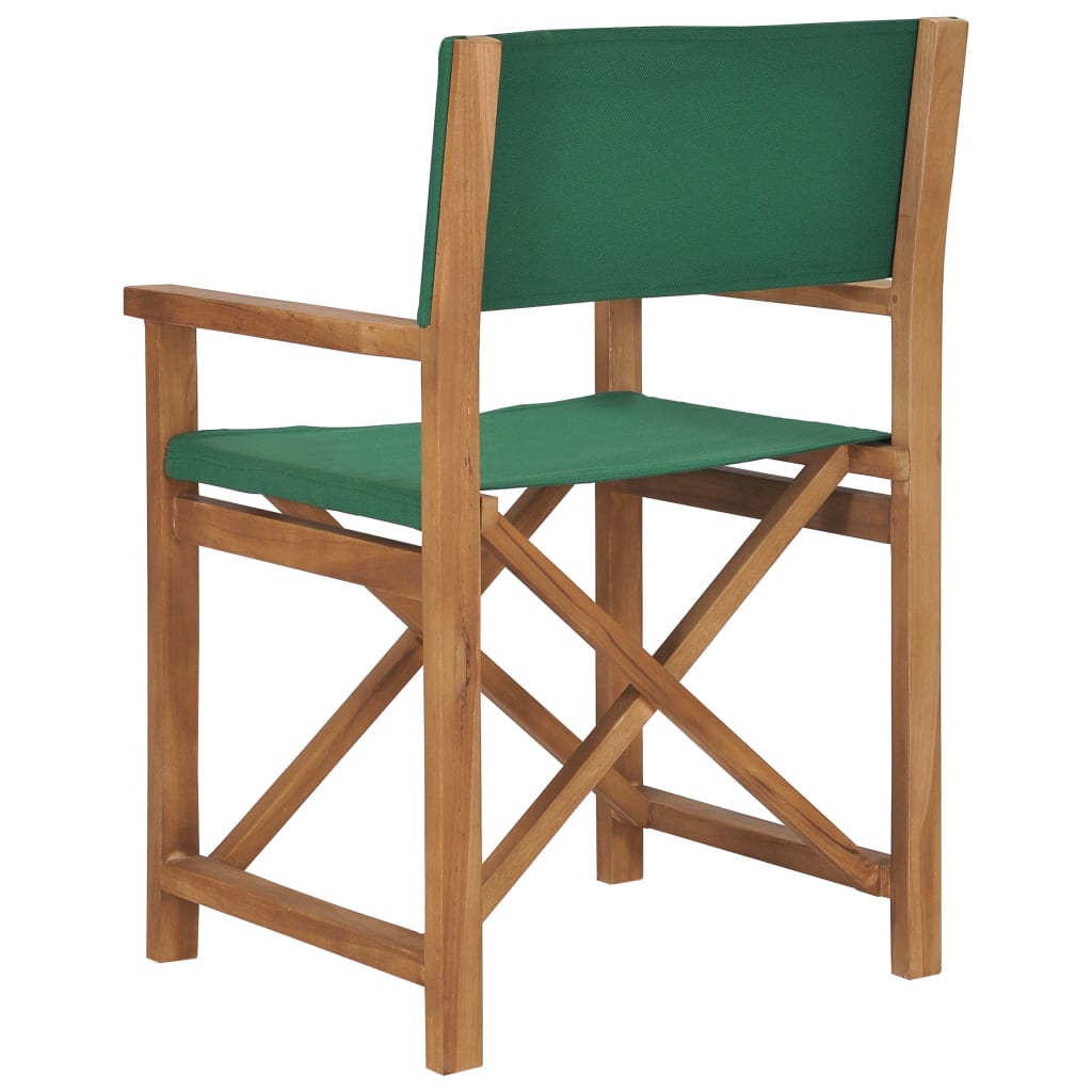 Director's Chairs 2 pcs Solid Teak Wood Green