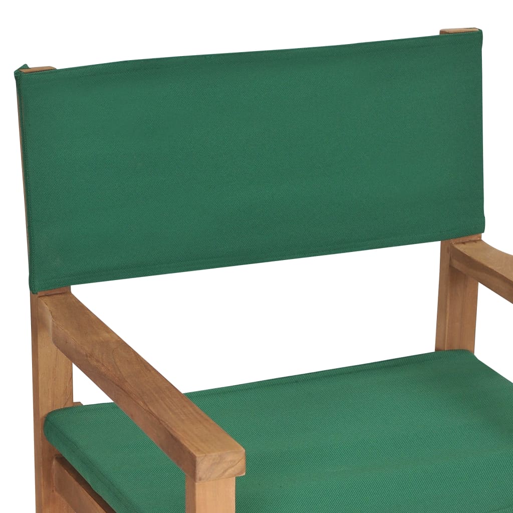 Director's Chairs 2 pcs Solid Teak Wood Green