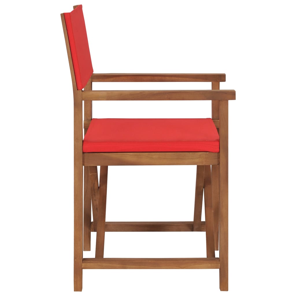 Director's Chairs 2 pcs Solid Teak Wood Red